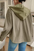 Thermal Waffle Two In One Hoodie Insert Snap Front Collared Flap Pocket Jacket